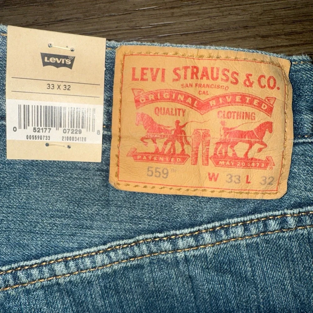 Levis 559 Jeans Relaxed Straight 100% Cotton Size 33x32 NEW Adult Denim - Picture 3 of 12